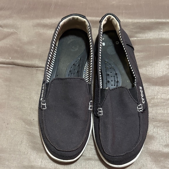 CROCS Other - CROCS Men's Dark Canvas Slip-Ons